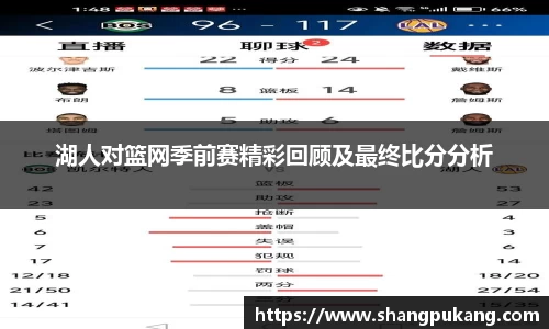 湖人对篮网季前赛精彩回顾及最终比分分析